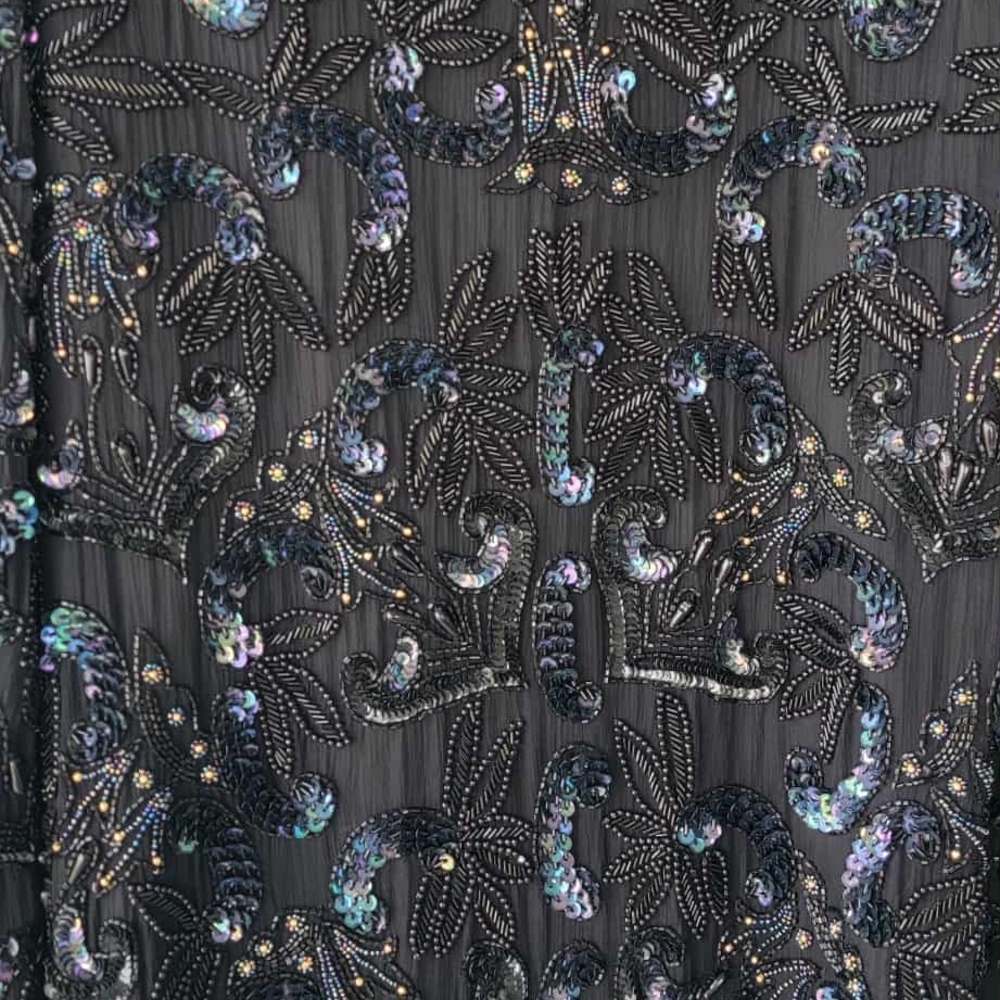 Vintage Beaded Silk Evening Jacket Sequin Blazer Glam Art Deco Style - Picture 9 of 13